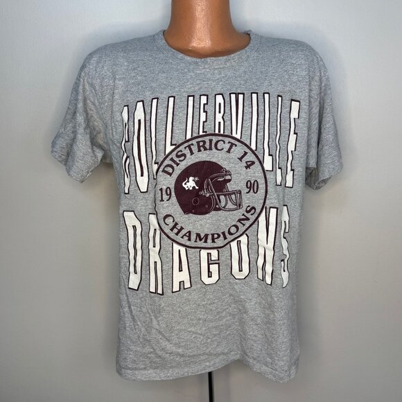 Vintage 1990s Collierville High School Dragons Football T-Shirt, Kellsport Large - Picture 1 of 4